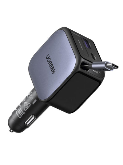 UGREEN Nexode Chargeur voiture 90W avec câble USB-C rétractable