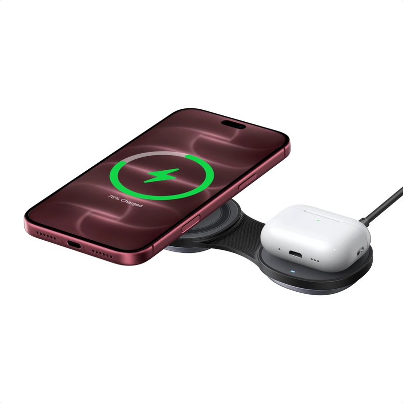 UGREEN MagFlow Chargeur Sans Fil Magnétique (2-en-1 Pliable, Qi2 25 W, Entrée USB-C 30 W)