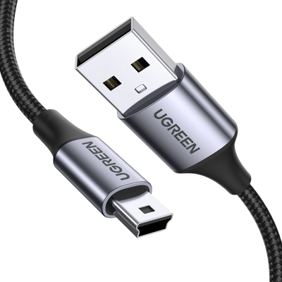 UGREEN Cable Mini USB Nylon Tress Cable USB 2.0 Type A vers Mini B Coque en Aluminium (3M)