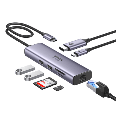 UGREEN Revodok Hub USB C 7 en 1 Ethernet Adaptateur (HDMI 4K 60 Hz)