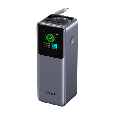 UGREEN Nexode Batterie externe 20000 mAh 165W avec câble USB-C rétractable