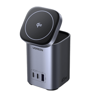 UGREEN Nexode 65W GaN Chargeur 3 Ports & Qi2 15W Chargeur sans Fil