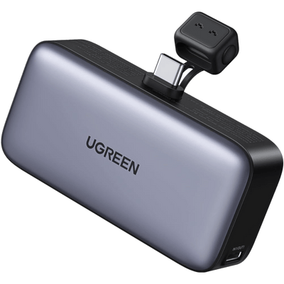 UGREEN Mini Power Bank 5000mAh 22,5W avec support pliable et connecteur USB-C intégré