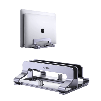 UGREEN 2 en 1 Support Ordinateur Portable Vertical Laptop Stand en Aluminium Double Porte PC Portable Bureau