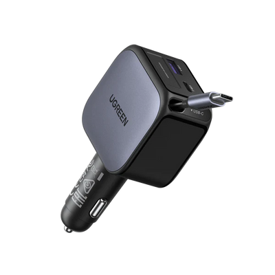 UGREEN Nexode Chargeur voiture 60W avec câble USB-C rétractable