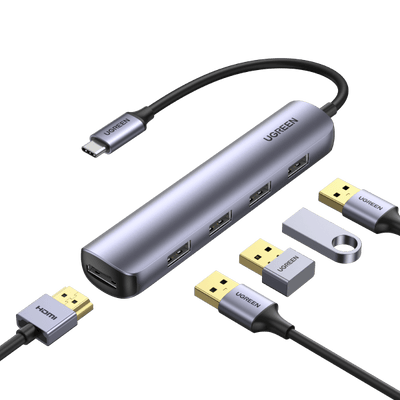 UGREEN Hub USB-C 5-en-1 (HDMI 4K@30Hz, 4 USB 3.0)