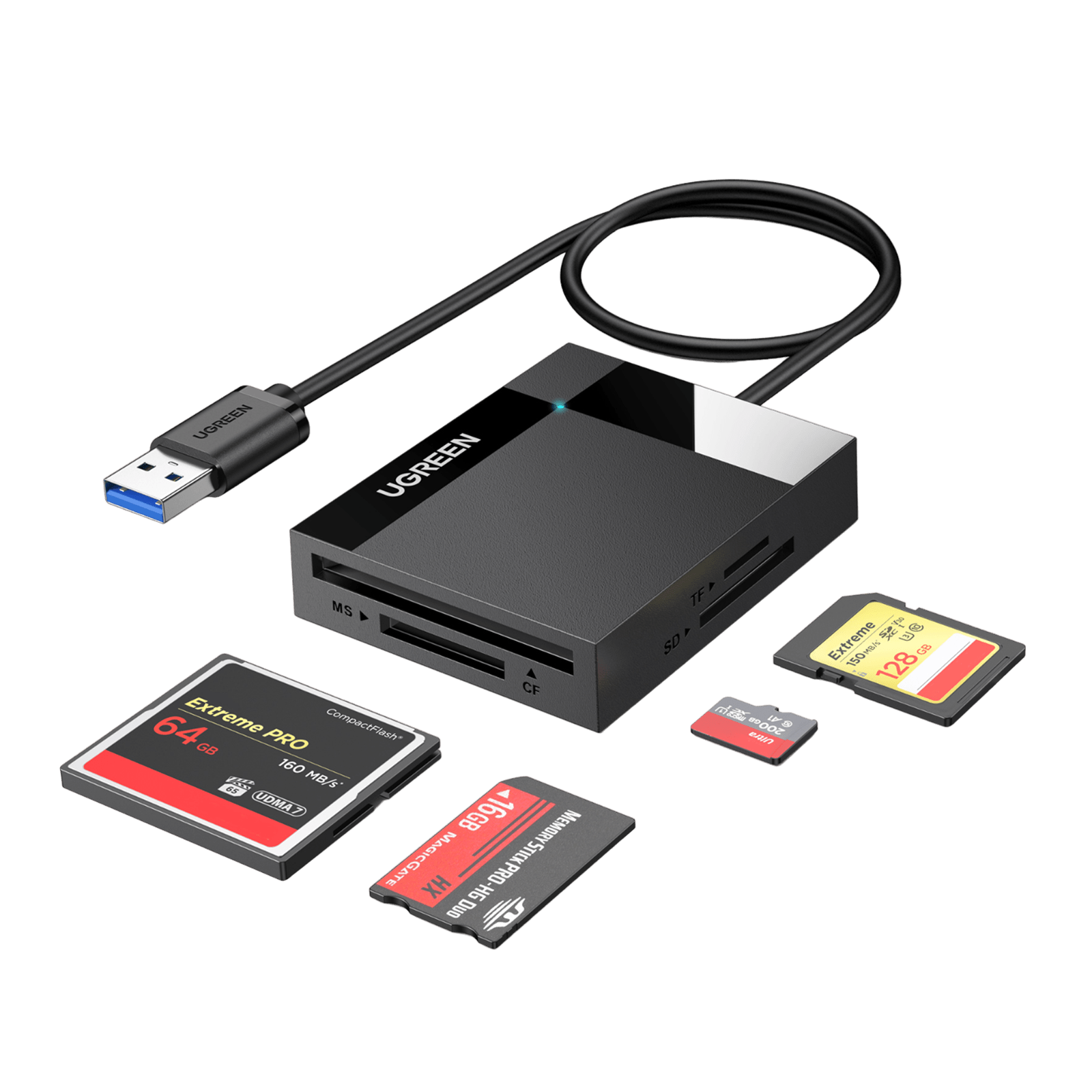 Lecteur de Carte Mémoire Type C et Type A, SD/Micro SD à USB 3.2 Adaptateur  pour Cartes MMC, TF, SDXC, SDHC,Micro SDHC, Micro SDXC, UHS-I, Transfert