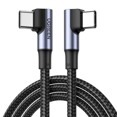 UGREEN Cable USB C vers USB C 100W 5A Cable USB Type C 90° Charge Rapide Nylon Tress