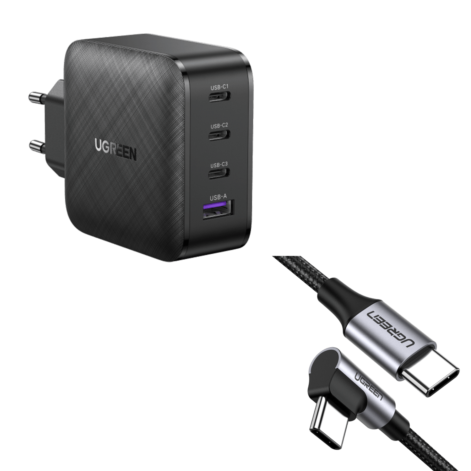UGREEN 65W Chargeur USB C 4 Ports with Câble USB C