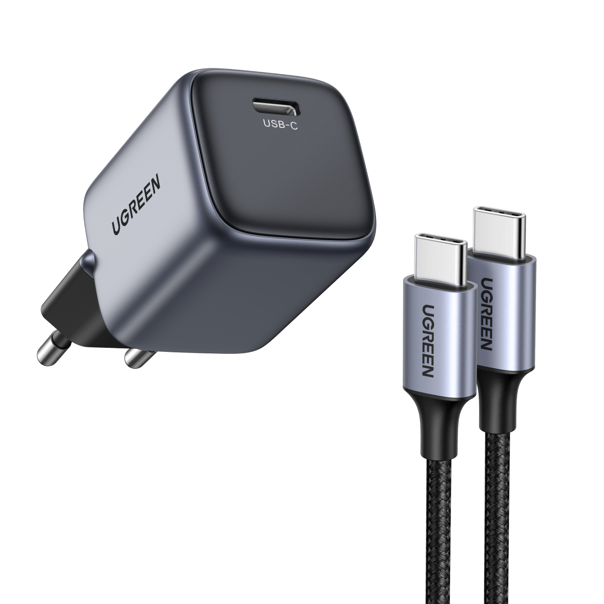 Chargeur USB-C 30W Power Delivery, Adaptateur prise courant (UK/EU/US) + Câble  USB-C, Muvit Tiger Power - Blanc - Français