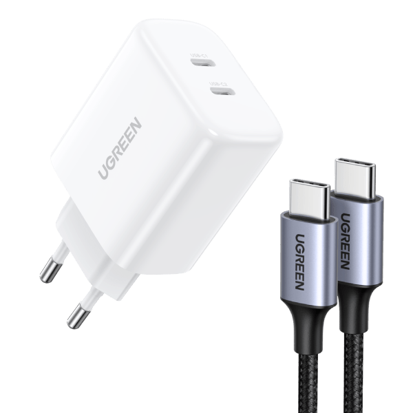 UGREEN 65W Chargeur USB C Rapide 3 Ports+60W USB C Cable