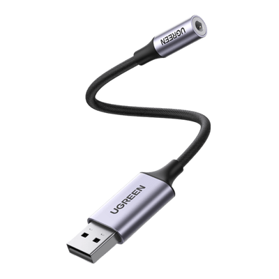 UGREEN Adaptateur USB vers Jack 3,5mm Carte Son Externe USB
