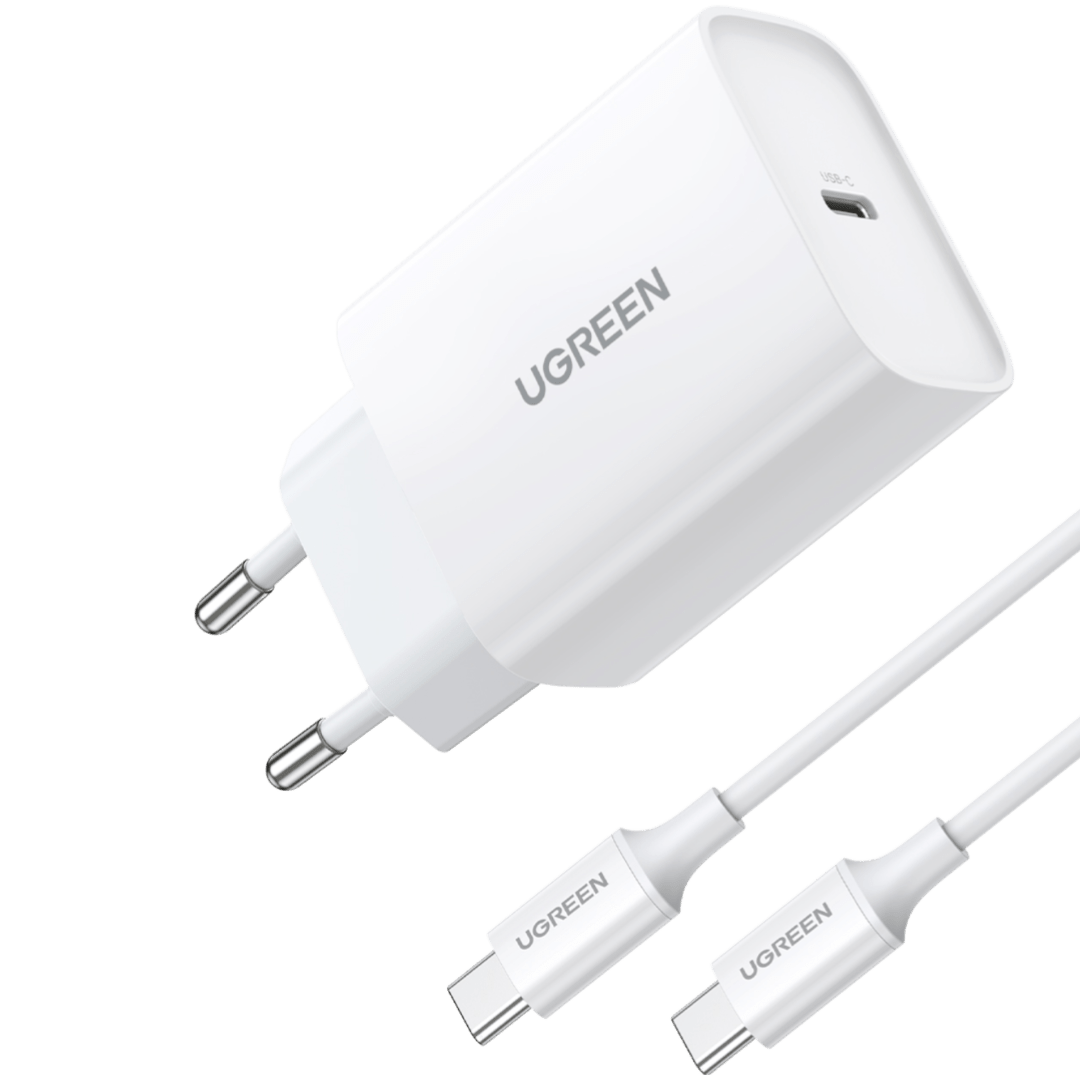 Chargeur USB-C 30W Power Delivery, Adaptateur prise courant (UK/EU/US) + Câble  USB-C, Muvit Tiger Power - Blanc - Français