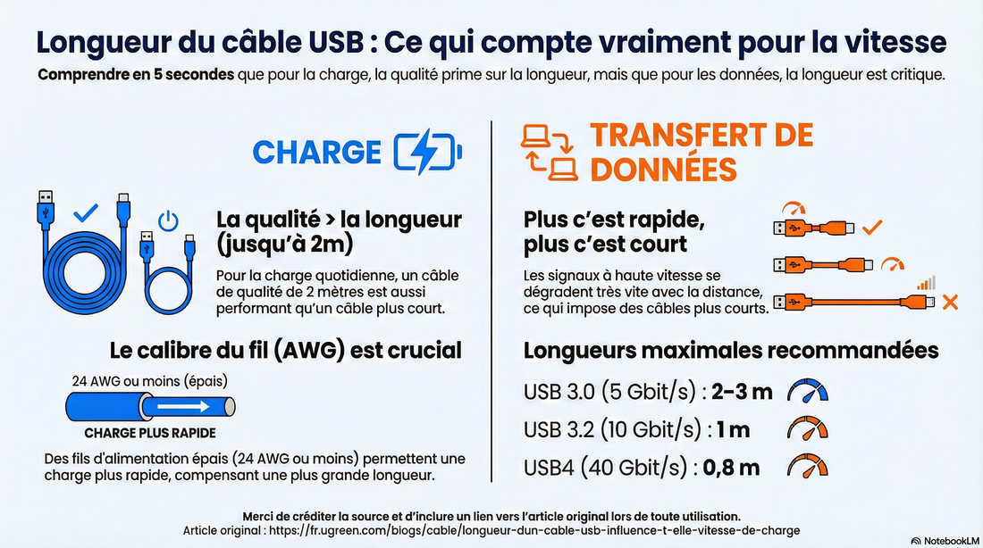 La longueur d’un câble USB influence-t-elle la vitesse de charge ? (Ce que les données montrent vraiment)