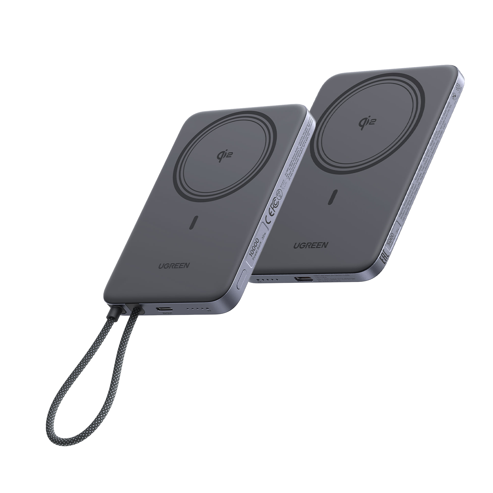 UGREEN MagFlow Air Pack de Batteries Externes Magnétiques (10 000 mAh + 5 000 mAh, Qi2 15 W)