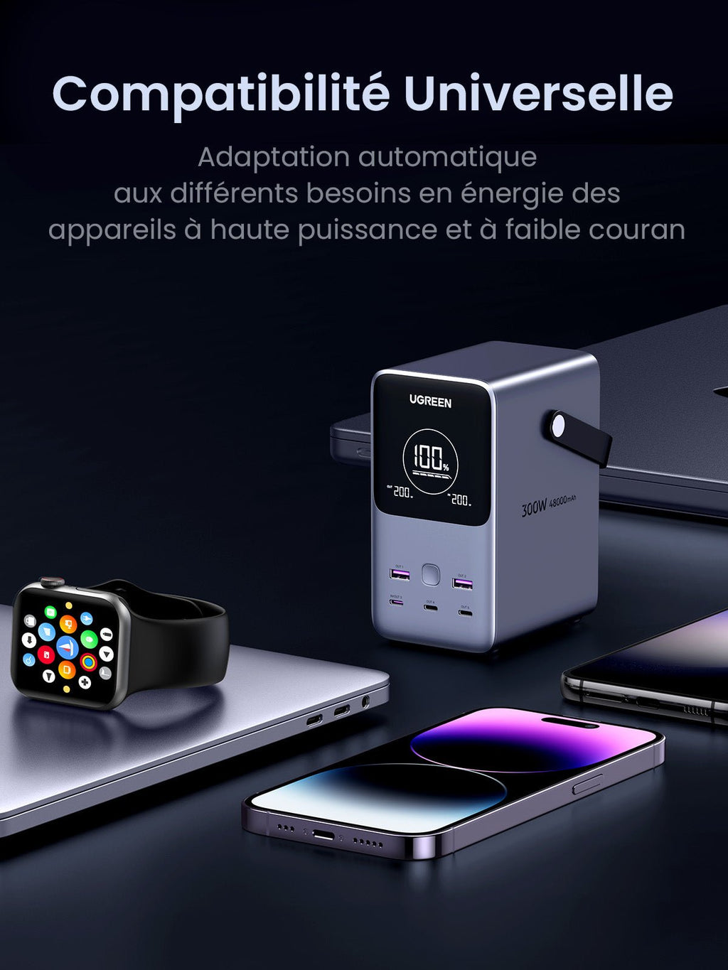 UGREEN 300W Batterie Externe Portable 48000mAh - compatibilite universelle