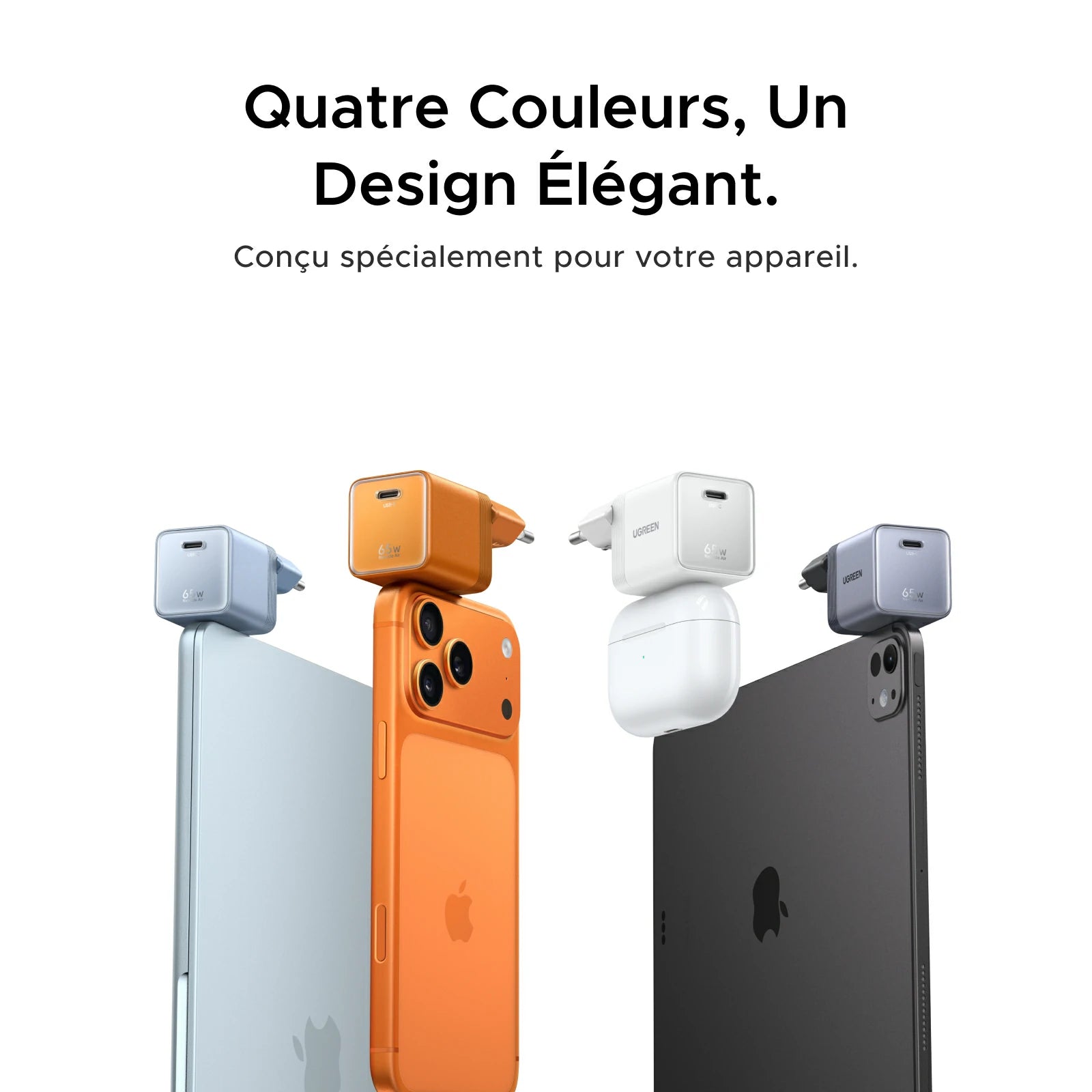 UGREEN Nexode Air Chargeur USB-C (65W, GaN, Prise Pliable)
