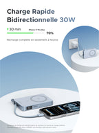 UGREEN MagFlow Batterie Externe Magnétique Sans Fil (10000mAh, Qi2 25W, Compatible MagSafe)