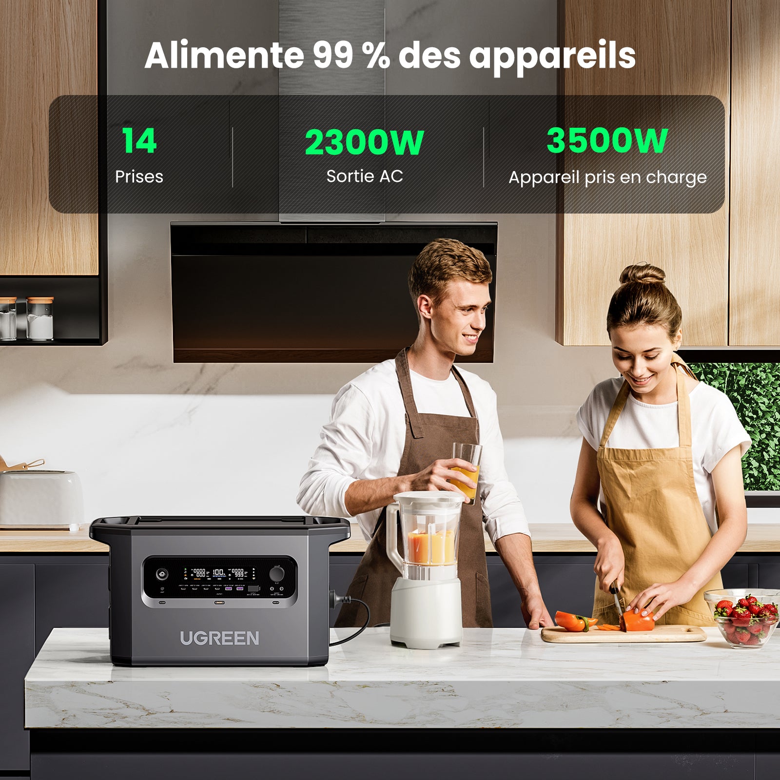 Ugreen GS2200 Portable Power Station Lifepo4 Battery Solar Generator