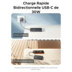 UGREEN MagFlow Air Batterie Externe Magnétique (10 000 mAh, Qi2 15 W, Câble USB-C Intégré)