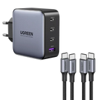 UGREEN Pack de Charge : Chargeur 100 W 4 ports + 2 câbles USB-C