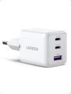 UGREEN Zapix 30W Chargeur USB C Rapide iPhone 3 Ports Prise Secteur(Blanc)