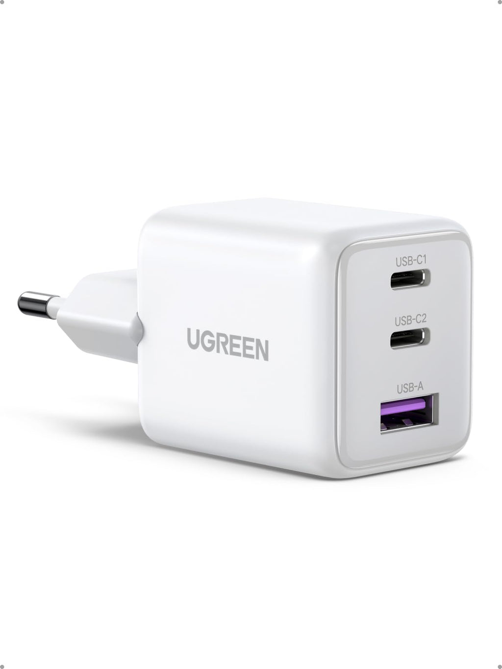 UGREEN Zapix 30W Chargeur USB C Rapide iPhone 3 Ports Prise Secteur(Blanc)