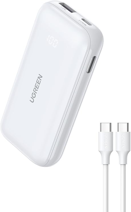 UGREEN Power Bank Mini 10000mAh 30W à 2 ports PD3.0 USB C+A avec affichage numérique, charge rapide et portable