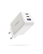 UGREEN Nexode 65W Chargeur USB C Rapide 3 Ports GaN Prise USB C (Blanc)