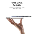 UGREEN MagFlow Air Batterie Externe Magnétique (10 000 mAh, Qi2 15 W, Câble USB-C Intégré)