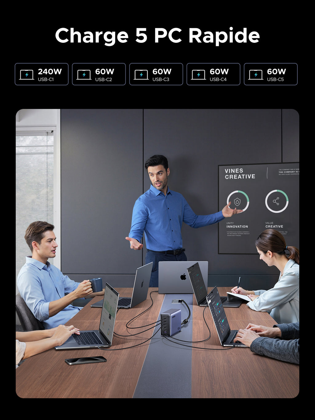UGREEN Nexode 500W Chargeur rapide de bureau GaN 6 ports