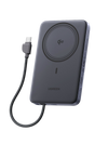 UGREEN MagFlow Air Batterie Externe Magnétique (10 000 mAh, Qi2 15 W, Câble USB-C Intégré)