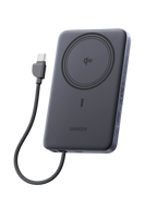 UGREEN MagFlow Air Batterie Externe Magnétique (10 000 mAh, Qi2 15 W, Câble USB-C Intégré)