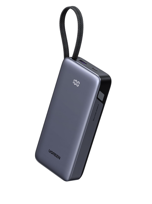 UGREEN Nexode Batterie Externe (20 000 mAh, 45 W, 3-en-1, Câble USB-C Intégré)