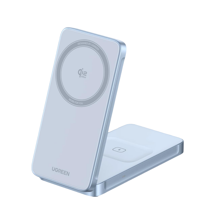 UGREEN MagFlow Chargeur Sans Fil Magnétique 2-en-1 30 W (Compatible MagSafe)