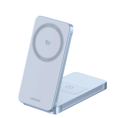UGREEN MagFlow Chargeur Sans Fil Magnétique 2-en-1 30 W (Compatible MagSafe)