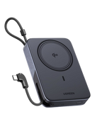 UGREEN Nexode Batterie Externe Magnétique (10 000 mAh, Qi2 15 W, Câble USB-C Intégré 30 W, Support Pliable)