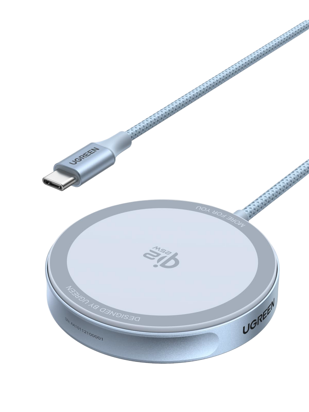 UGREEN MagFlow Qi2 25W Chargeur Induction iPhone Pad Certifié Compatible avec MagSafe iPhone 17 16 15 14 13 12 Air Plus Pro Max AirPods 4 3 Pro 3 2 1 avec Rallonge 1.5M Chargeur sans Fil Magnétique