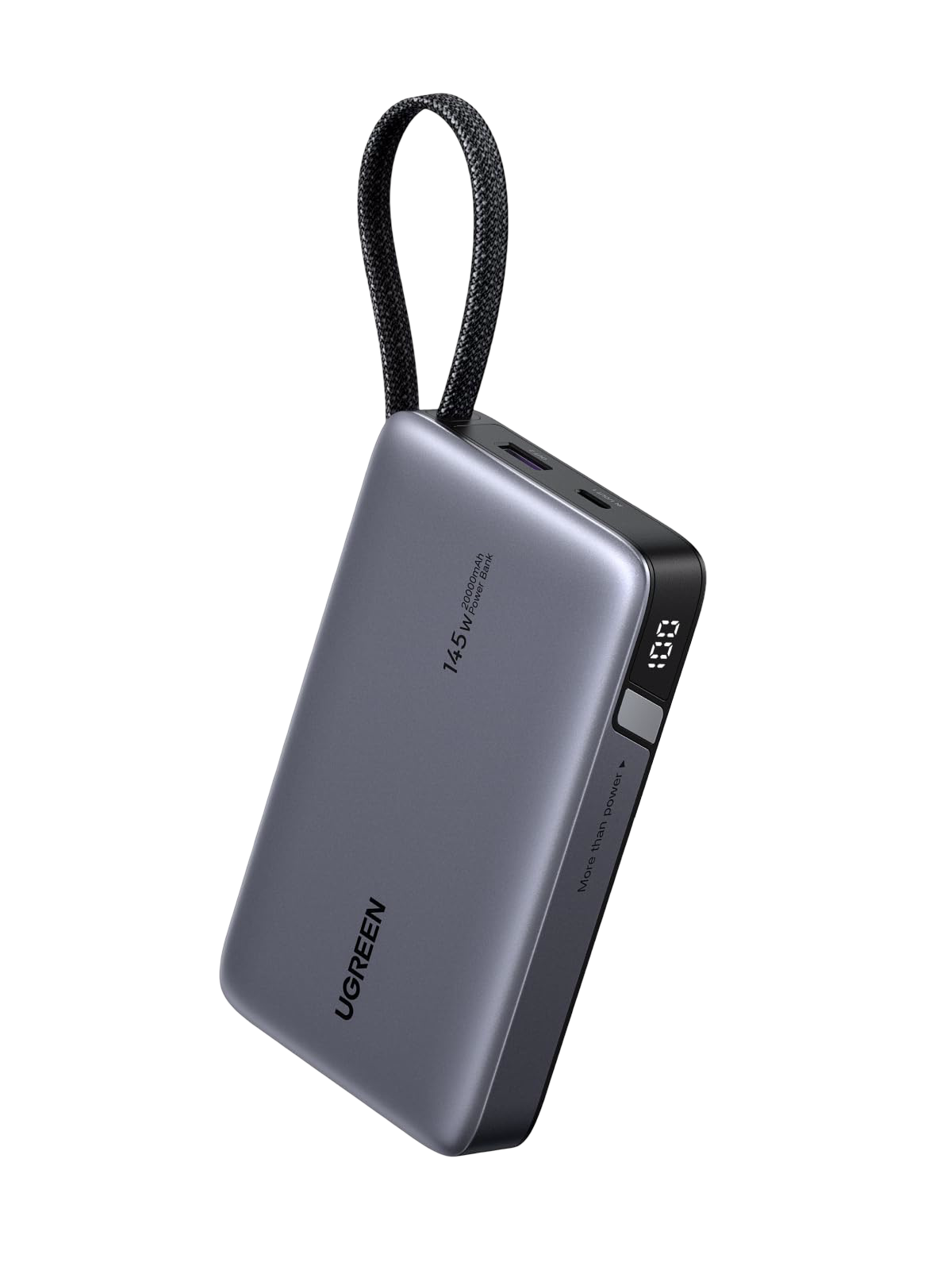UGREEN Nexode Batterie Externe (20 000 mAh, 145 W, 3-en-1, Câble Intégré, Écran LED)