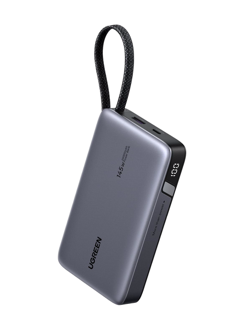 UGREEN Nexode Batterie Externe (20 000 mAh, 145 W, 3-en-1, Câble Intégré, Écran LED)