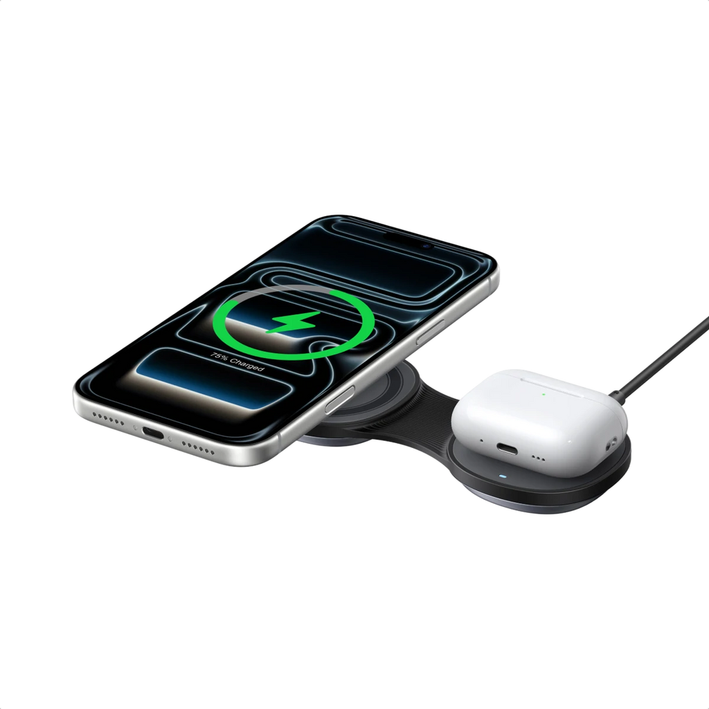 UGREEN MagFlow Chargeur Sans Fil Magnétique (2-en-1 Pliable, Qi2 25 W, Entrée USB-C 30 W)