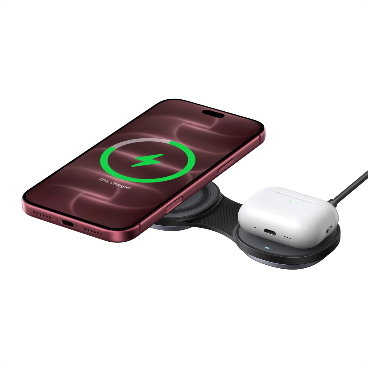 UGREEN MagFlow Chargeur Sans Fil Magnétique (2-en-1 Pliable, Qi2 25 W, Entrée USB-C 30 W)