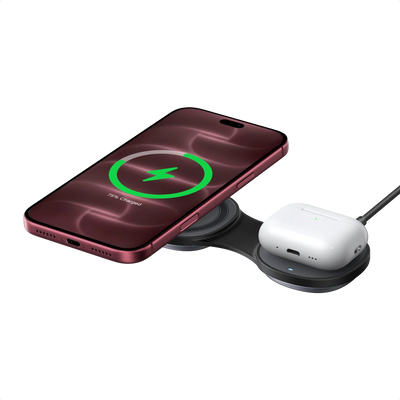 UGREEN MagFlow Chargeur Sans Fil Magnétique (2-en-1 Pliable, Qi2 25 W, Entrée USB-C 30 W)