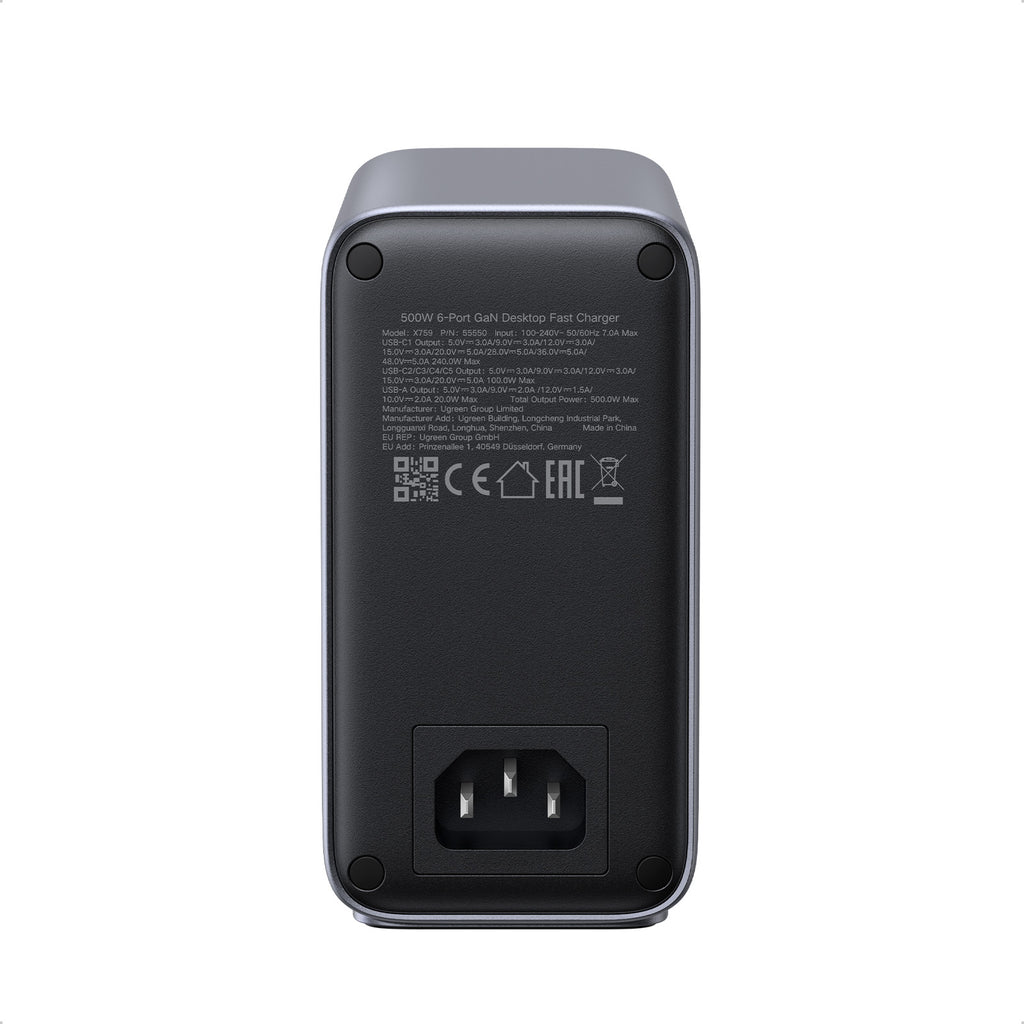 UGREEN Nexode 500W Chargeur rapide de bureau GaN 6 ports