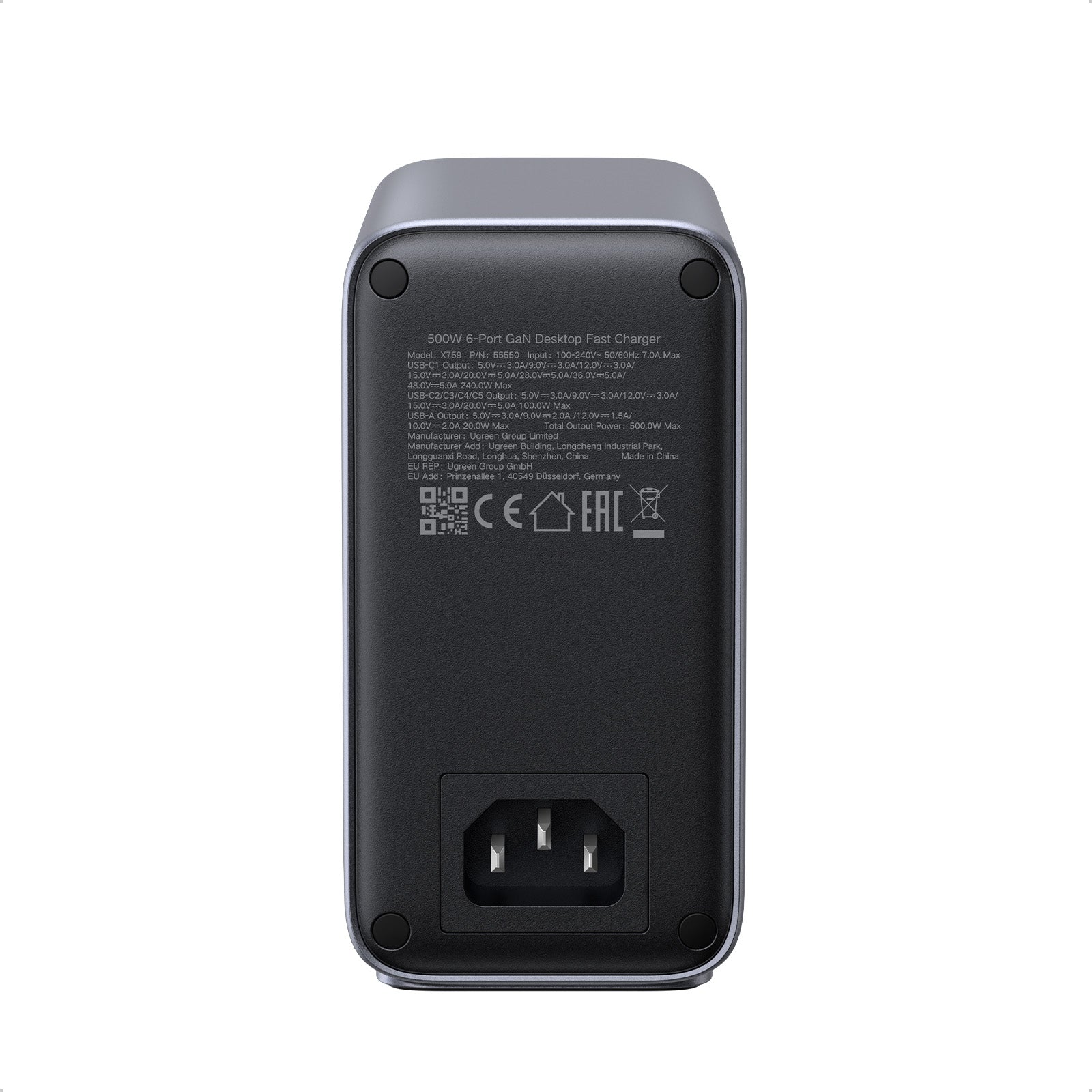 UGREEN Nexode 500W Chargeur rapide de bureau GaN 6 ports