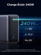 UGREEN Nexode 500W Chargeur rapide de bureau GaN 6 ports