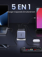 UGREEN Nexode mini 100W 5 Ports Chargeur USB C Rapide Technologie GaNInfinity