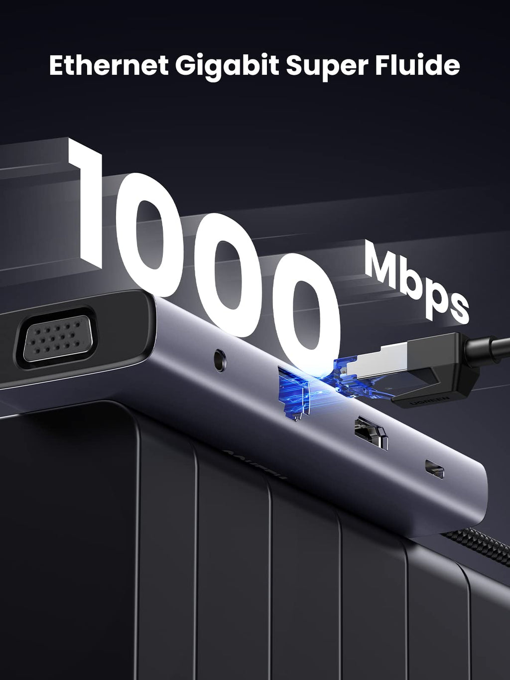 UGREEN 10 en 1 Hub USB C HDMI VGA Double Écran Dock Station USB C 100W