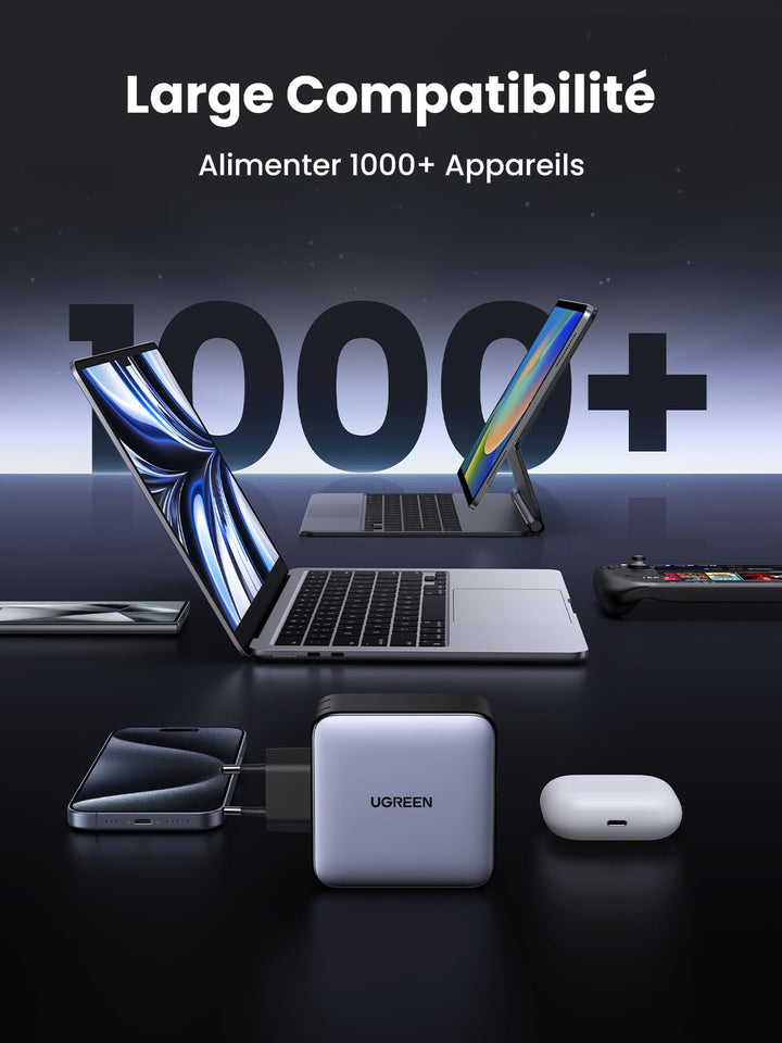 UGREEN Nexode mini 100W 5 Ports Chargeur USB C Rapide Technologie GaNInfinity