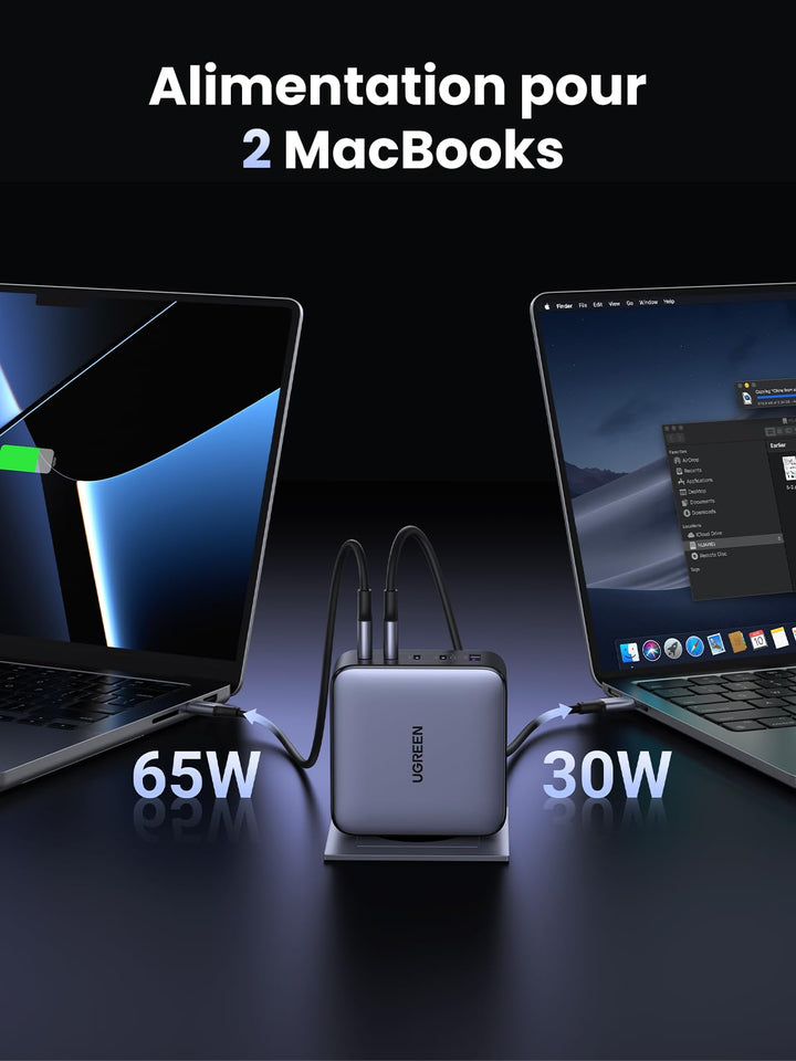 UGREEN Nexode mini 100W 5 Ports Chargeur USB C Rapide Technologie GaNInfinity